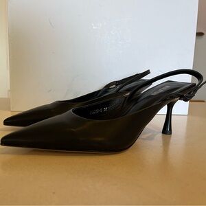 Never Worn! Miraton Sling Back Pumps black pointed toe size 37 fits like a US 7